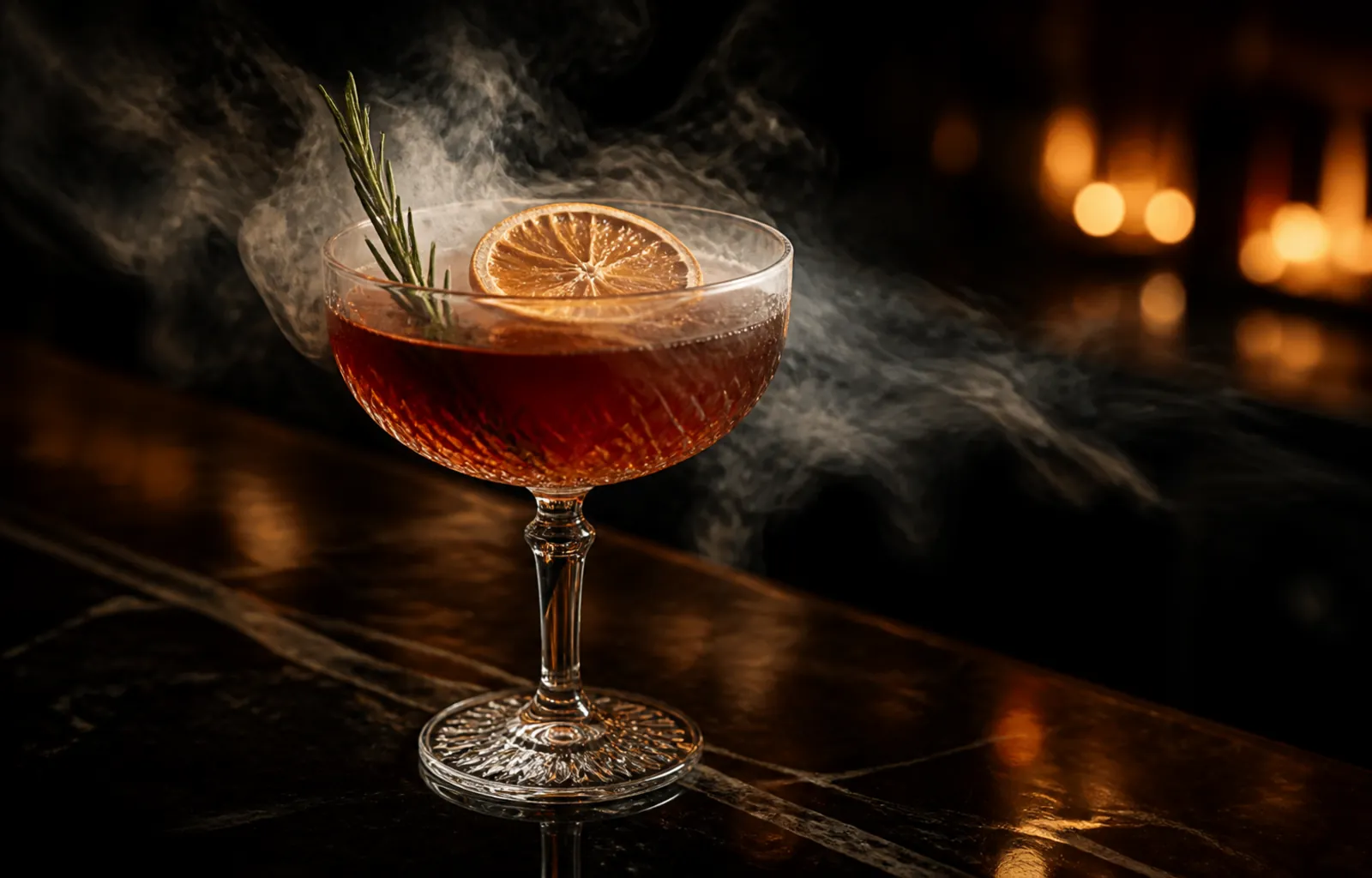 Smoked signature cocktail at Quater Club Aligarh