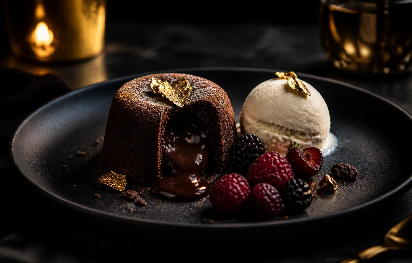 Molten chocolate lava cake at Quater Club