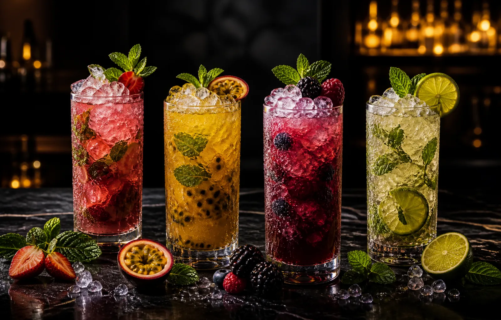 Colourful mocktails at Quater Club Aligarh